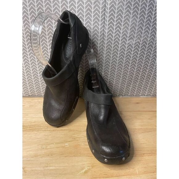 Merrell Luxe Wrap Leather black Clog - Picture 1 of 10
